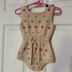 Polka Dot Knit Kids One Piece